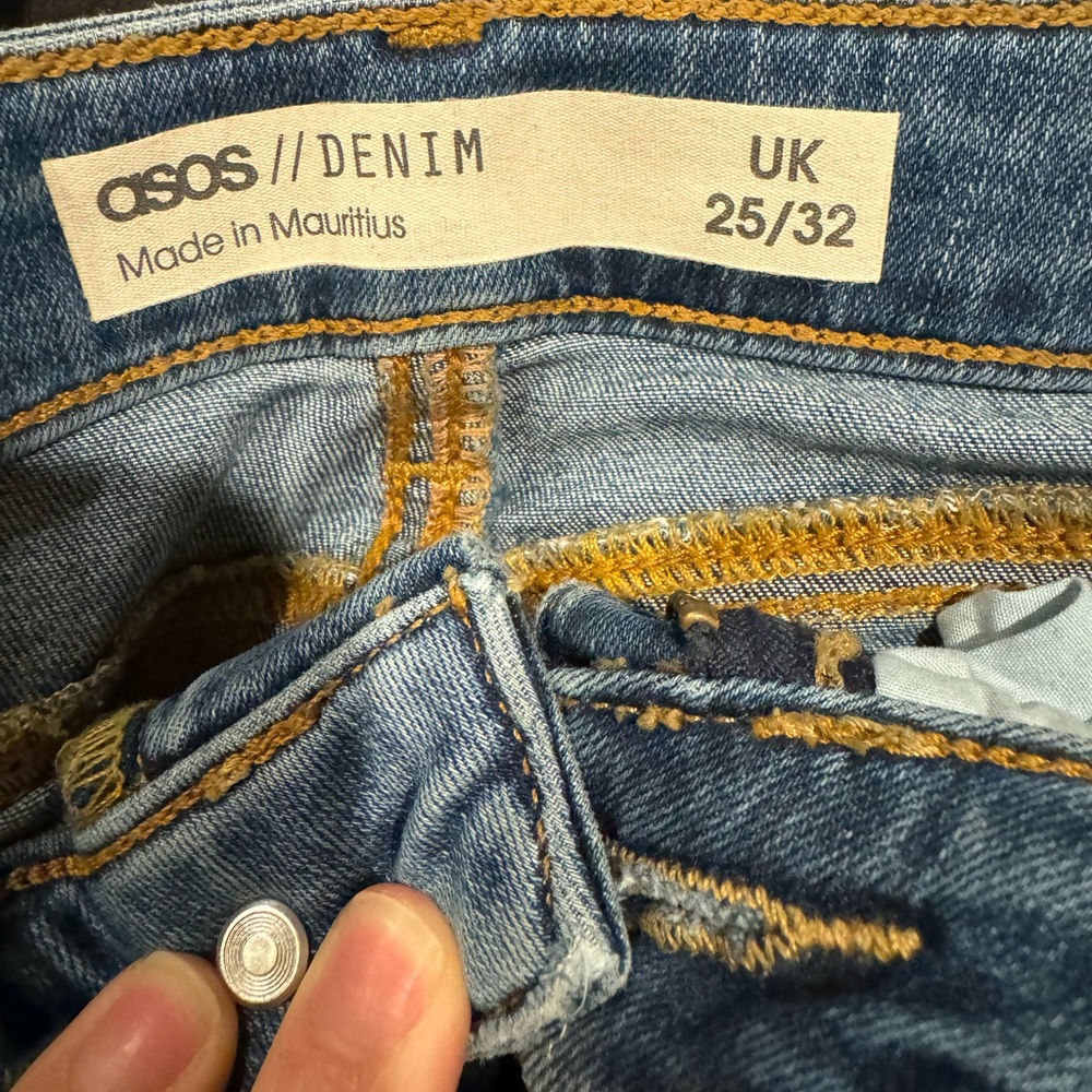 ASOS DESIGN Petite high rise 'lift and contour' skinny jeans in midwash